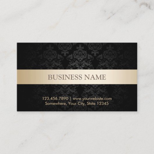 Certificats cadeaux Gold Striped Dark Damask (Devant)