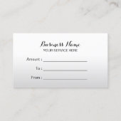 Certificats Cadeaux Moderne Noir Ruban Quilt Luxe (Dos)