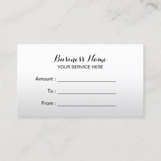 Certificats Cadeaux Moderne Noir Ruban Quilt Luxe (Dos)