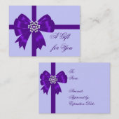 Certificats Cadeaux Purple Bow Lavender Purple (Devant / Derrière)