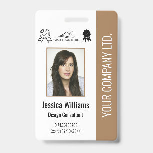 Certificering van pasfoto werknemers Brown ID Badge