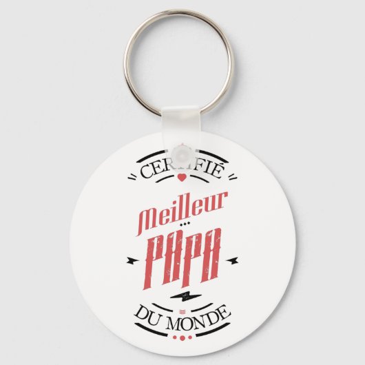 Certifié meilleur papa sleutelhanger (Voorkant)
