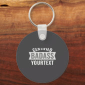 Certified Bad Modern Black White Funny Unique  Sleutelhanger (Voorkant)