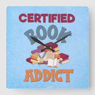 Certified Book Addict Vierkante Klok