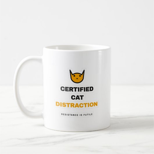 Certified Cat Distraction Funny Cat Mug (Gauche)