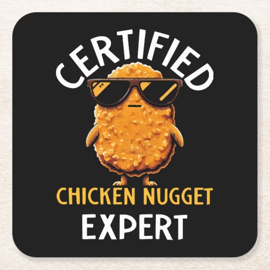 Certified Chicken Nugget Expert Vierkante Kartonnen Onderzetter (Voorkant)