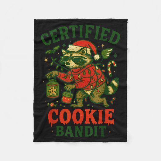 Certified Cookie Bandit, Funny Christmas Lights Ra Fleece Deken (Voorkant)