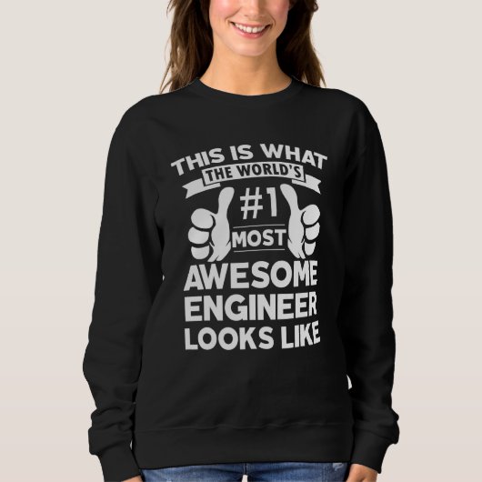 Certified Cool Engineer Geweldige ziet er uit als Trui (Voorkant)