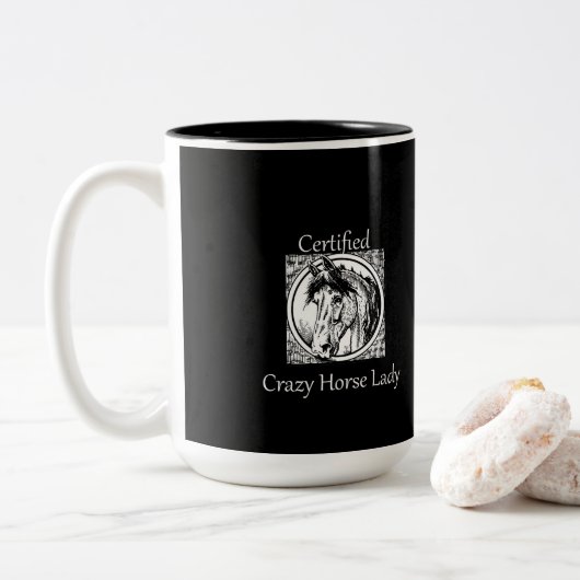 "Certified Crazy Horse Lady" Coffe of Tea Mok (Met donut)