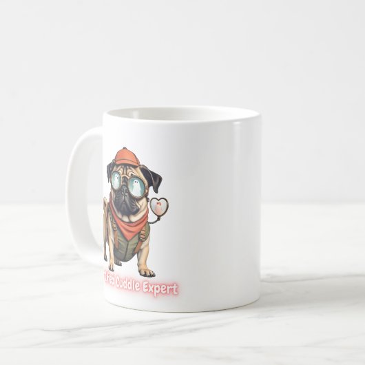 Certified Cuddle Expert Mug – Funny Pug Lover  (Devant gauche)