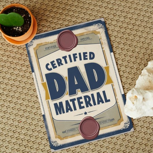Certified Dad Materiaal  Vaderdag Kaart