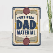 Certified Dad Materiaal  Vaderdag Kaart (Voorkant)