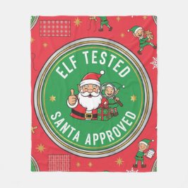 Certified Elf Tested Santa Approved Vintage X-mas Fleece Deken
