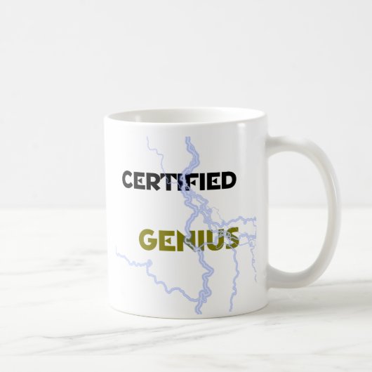 "Certified Genius" Klassieke witte Mok (Rechts)