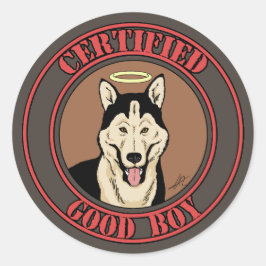 Certified Good Boy Ronde Sticker
