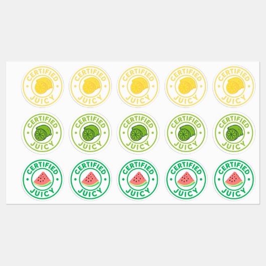 Certified Juicy Fruit Sticker Sheet  (Vel)
