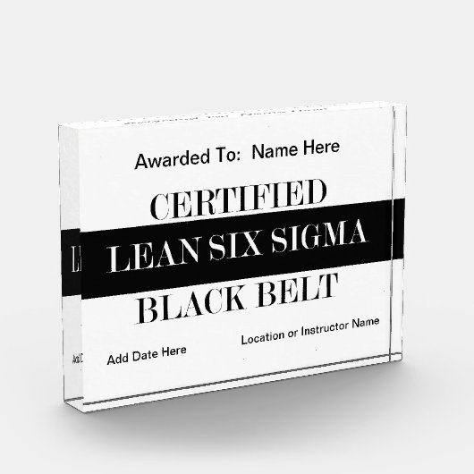 Certified Lean Six Sigma Black Belt Award Fotoblokken (Links)