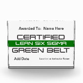 Certified Lean Six Sigma Green Belt Award Fotoblokken (Voorkant)