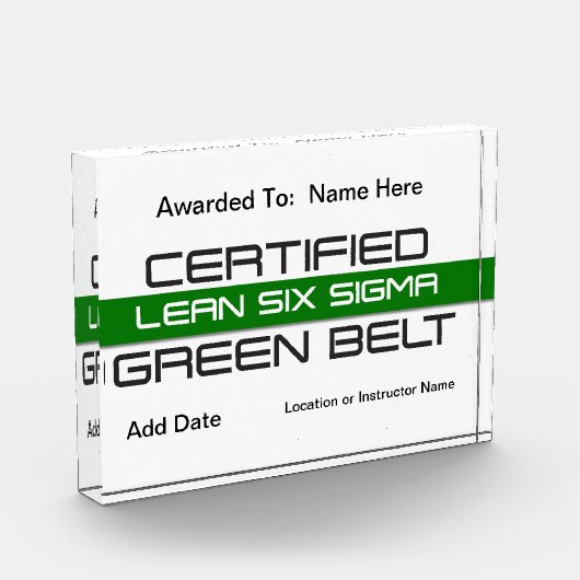 Certified Lean Six Sigma Green Belt Award Fotoblokken (Links)