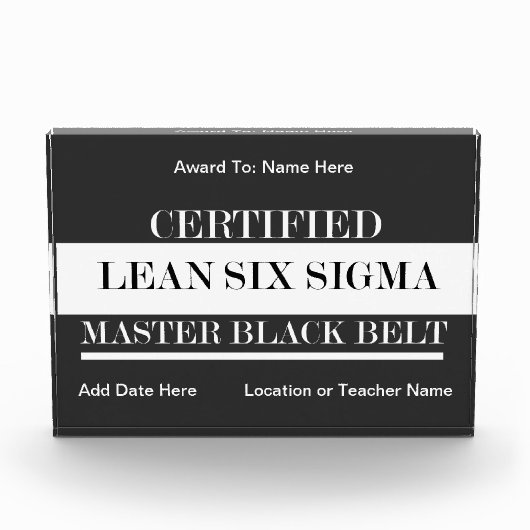 Certified Lean Six Sigma Master Black Belt Award Fotoblokken (Voorkant)