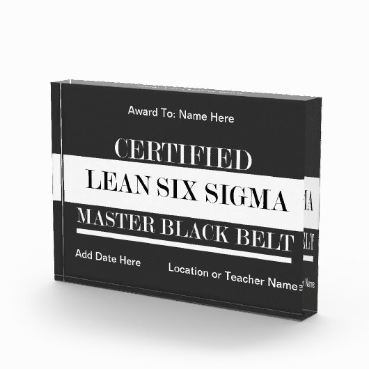 Certified Lean Six Sigma Master Black Belt Award Fotoblokken (Rechts)