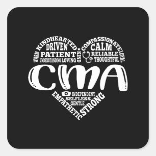 Certified Medical Assistant, CMA Vierkante Sticker