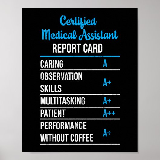 Certified Medical Assistant Report Kaart Poster (Voorkant)