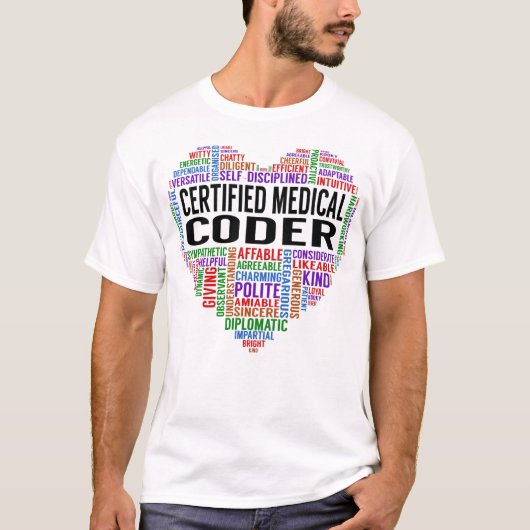 Certified Medical Coder Heart T-shirt (Voorkant)