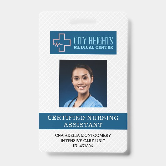 Certified Nursing Assistant CNA Name Photo ID Logo Badge (Voorzijde)
