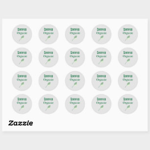 Certified Organic with Leaf Symbol Ronde Sticker