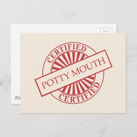 Certified - Potty Mouth Briefkaart (Voorkant / Achterkant)