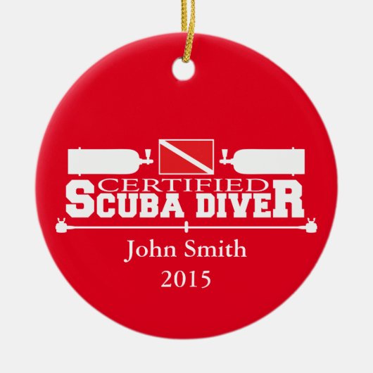 Certified Scuba Diver Ornament Single Sided (Voorkant)