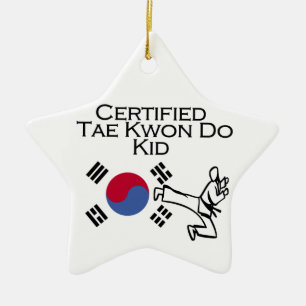 Certified Tae Kwon Do Kind Keramisch Ornament