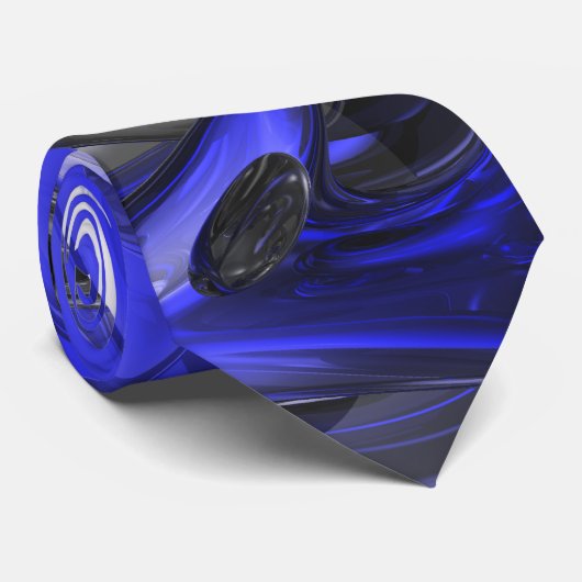 Cerulean Abstract Stropdas (Opgerold)