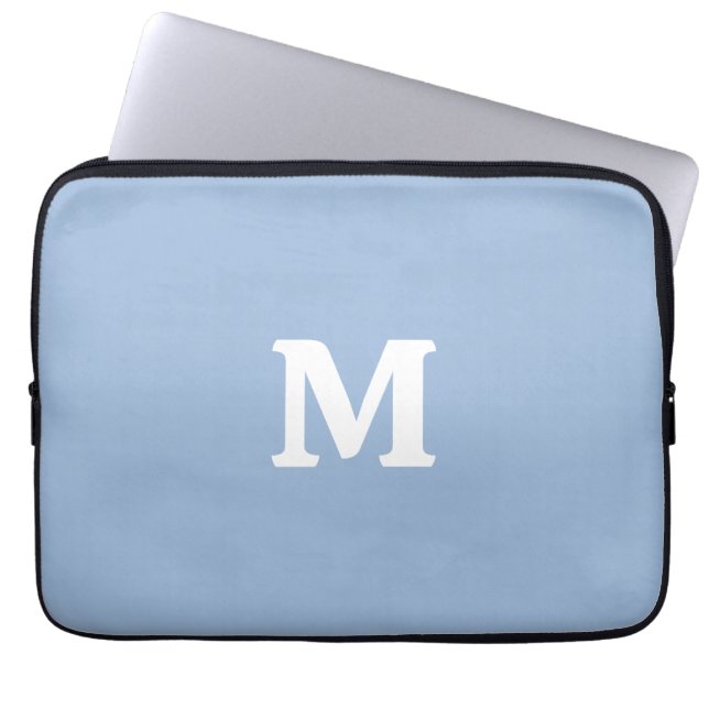 Cerulean blauw Effen Kleur Laptop Sleeve (Voorkant)