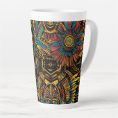 Cerulean Blue "Aztec Dream" Tall Latte Mug (Angle droit)