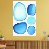 Cerulean Blue Essence Abstract Canvas Afdruk (Insitu (Woonkamer))