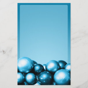 Cerulean Blue Ornaments Holiday Event Stationery Briefpapier