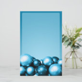 Cerulean Blue Ornaments Holiday Event Stationery Briefpapier (Staand voorkant)