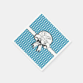 Cerulean Blue Polka Dot White Bow gepersonaliseerd Servet (Hoek)