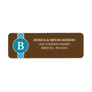 Cerulean Dainty Stippen Custom Monogrammed Family Etiket