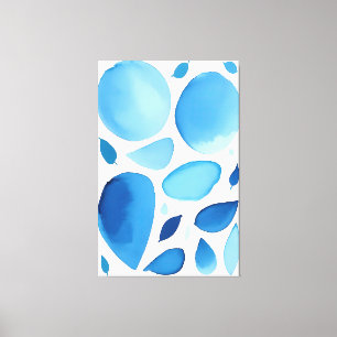 Cerulean Geometric Dream Abstract Canvas Afdruk