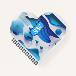 Cerulean Pulse Heart-Bound Personalized Journal Notitieboek