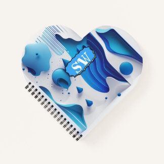 Cerulean Pulse Heart-Bound Personalized Journal Notitieboek