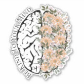 Cerveau Avec Fleurs Soit Lié À Votre Sticker D'Esp (Devant)