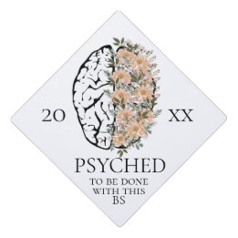Cerveau Psyché Avec Fleurs Graduation Cap Topper