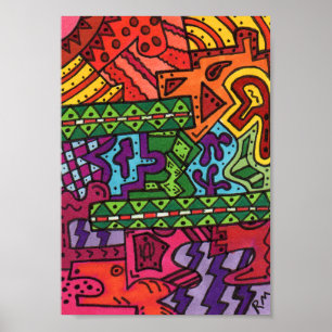 Cerveau Terrain #36 Poster d'art Abstrait Mini
