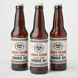 Cerveaux liquides zombie ale étiquettes pour les b