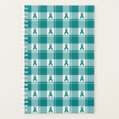 Cervical Cancer Awareness Plaid Planner, Teal (Devant)