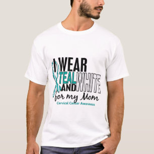 CERVICAL CANCER I Draag Blauwgroen & White voor mi T-shirt